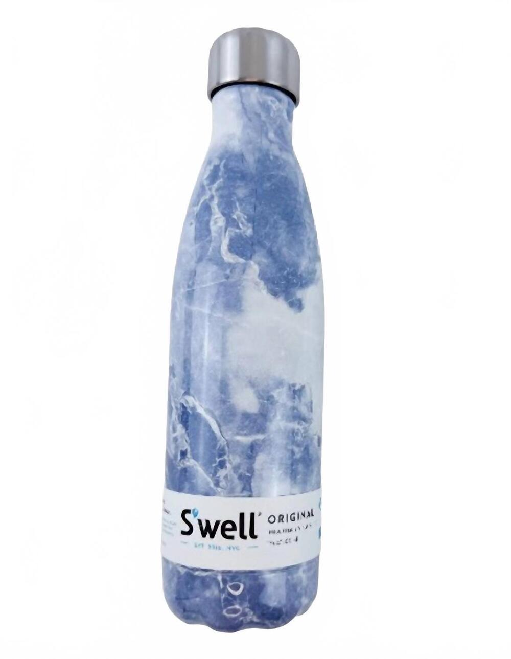 NEW S'WELL vacuum-insulated 17 oz bottles in blue and white marbled